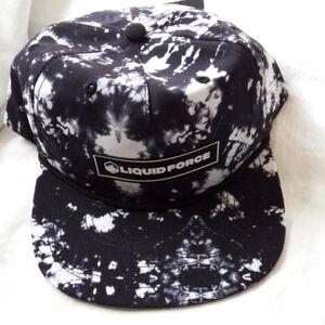 Liquid Force Wakeboard Company Revert Tie Die SnapBack Hat Cap Black/White